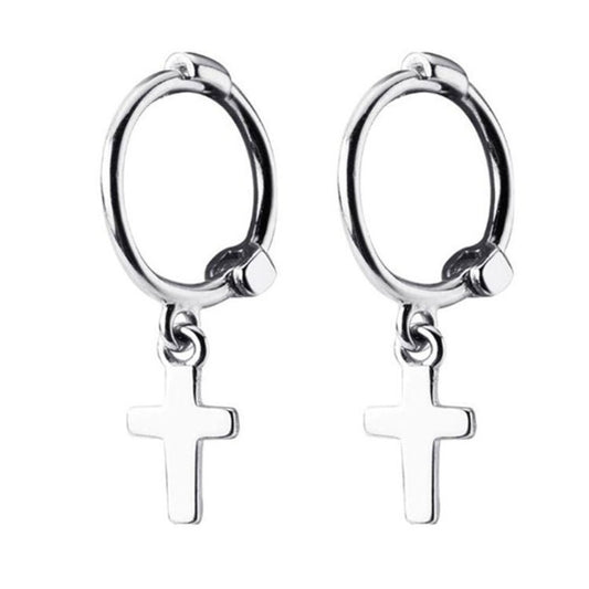 Mini Simple Fashion S925 Sterling Silver Cross Earrings-Jewearrings