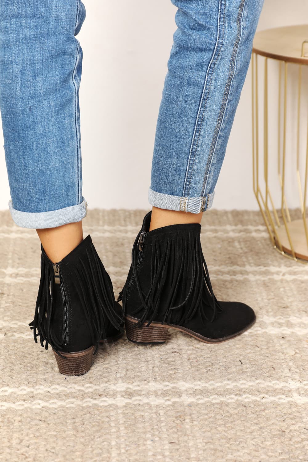 Legend Women's Fringe Cowboy Western Ankle Boots-Jewearrings