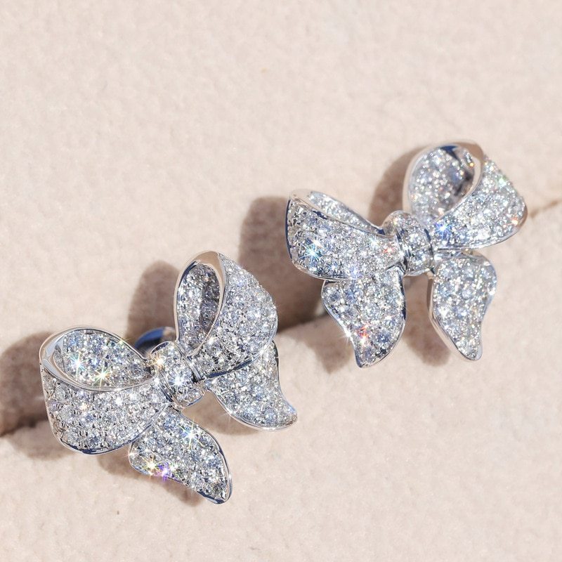 Zircon earrings bow-Jewearrings