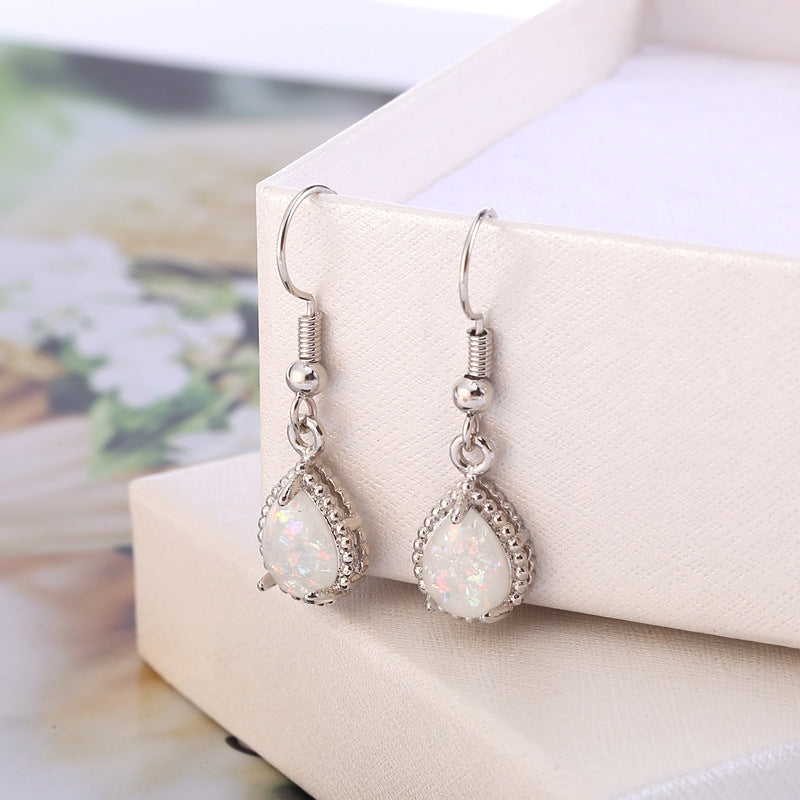 Ladies Fashion Opal Earrings-Jewearrings