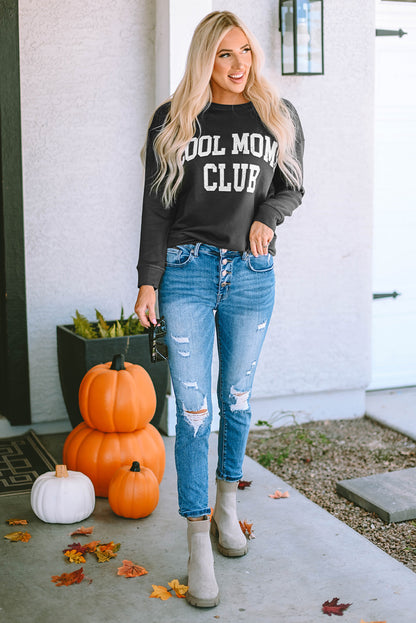 COOL MOM CLUB Round Neck Short Sleeve Sweatshirt-Jewearrings