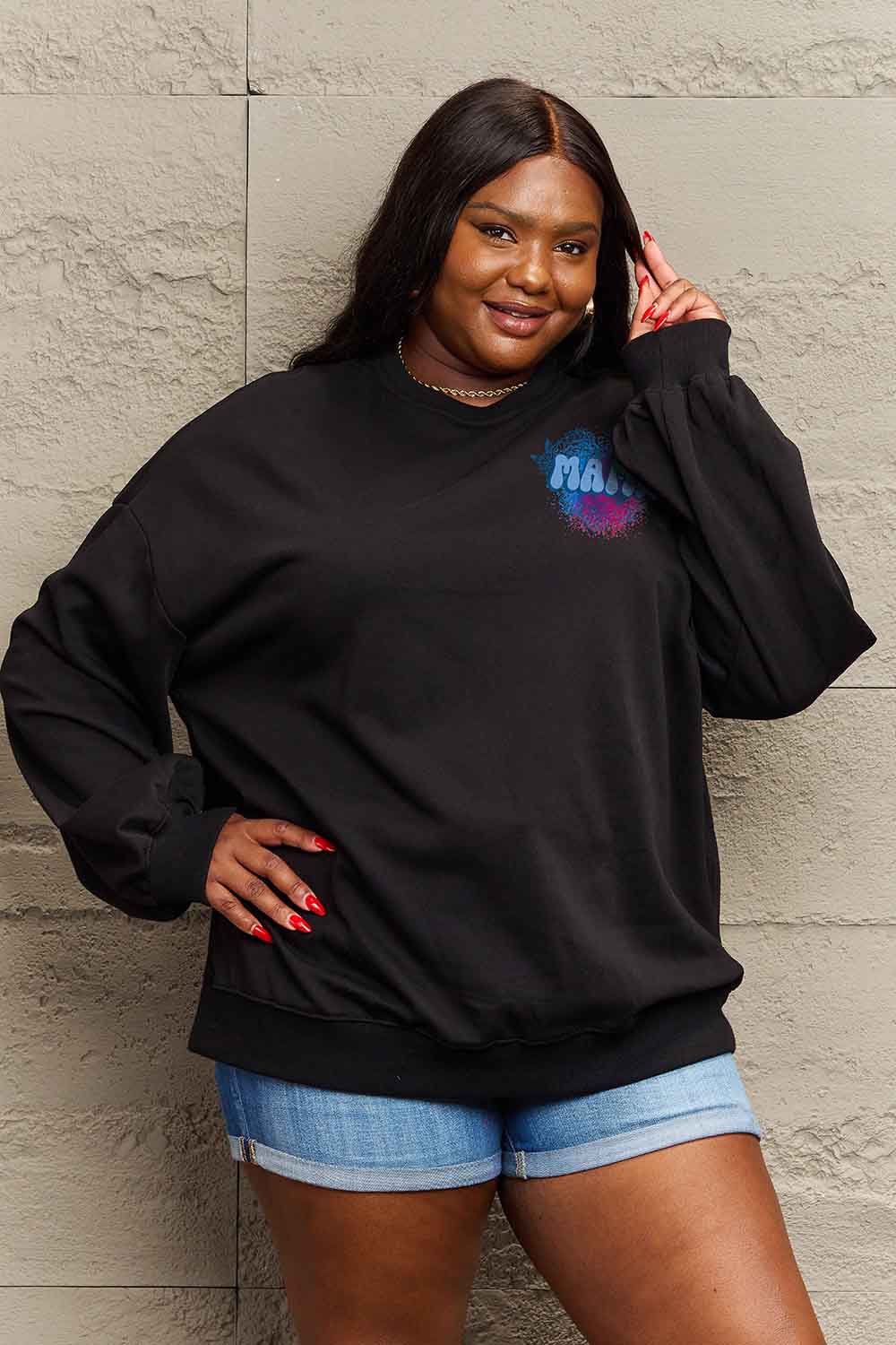 Simply Love Simply Love Full Size MAMA Graphic Sweatshirt-Jewearrings