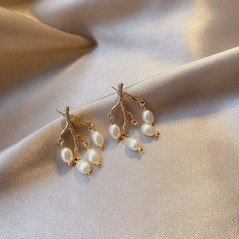 Pearl branch earrings earrings women-Jewearrings