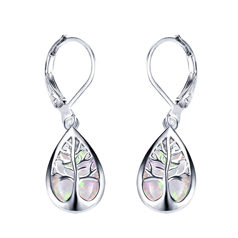 925 Sterling Silver Life Tree Dangle Earrings jewelry-Jewearrings