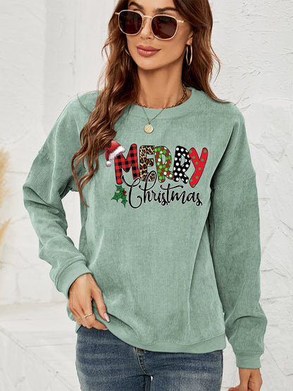 MERRY CHRISTMAS Graphic Sweatshirt-Jewearrings