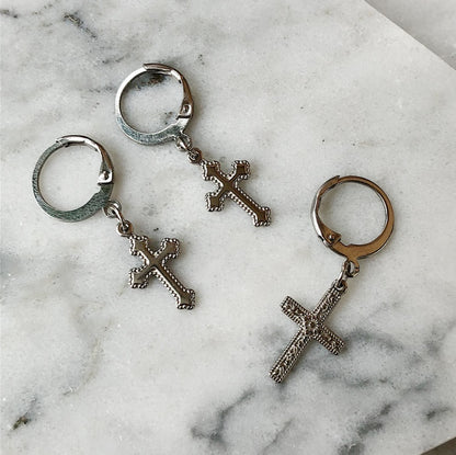 European and American Vintage Jesus Cross Earrings-Jewearrings