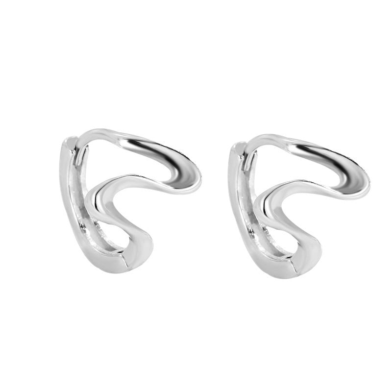 Small Design Jewelry Sterling Silver Irregular Earrings-Jewearrings