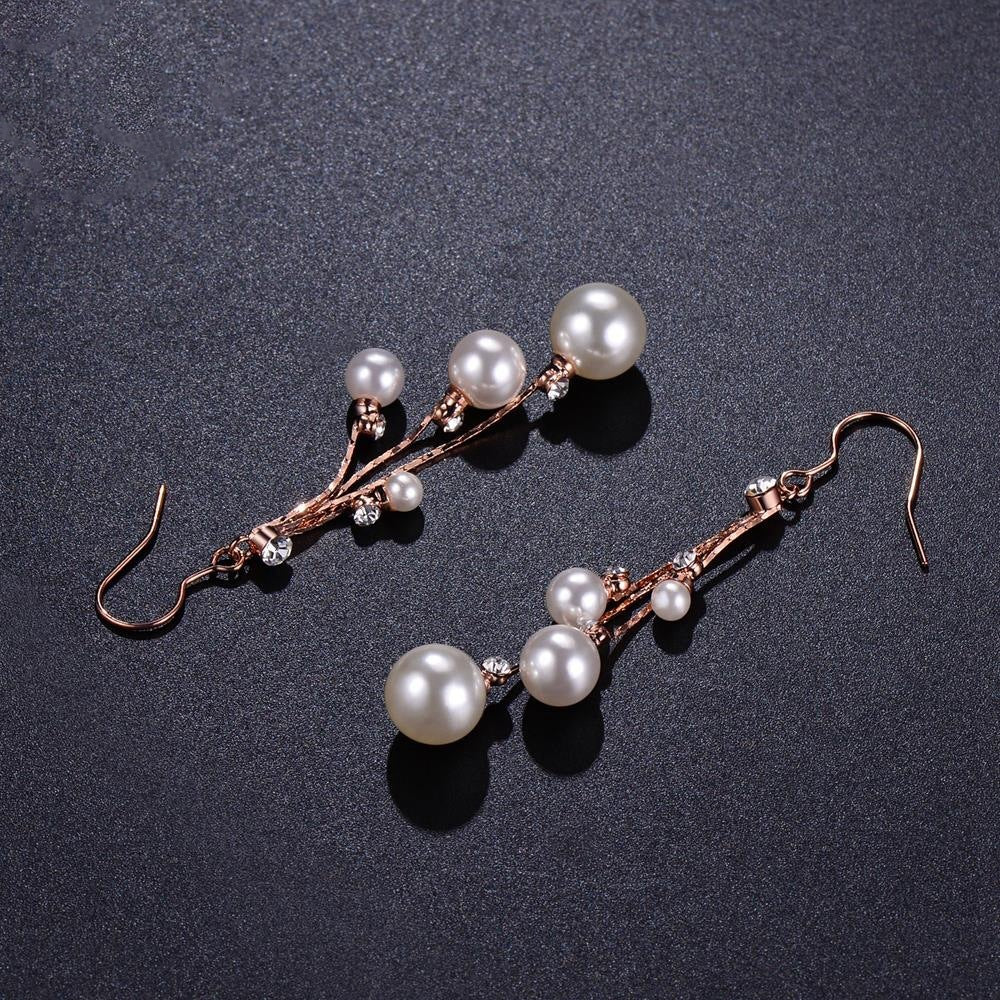 Pearl Earrings Rhinestone Ear Hook-Jewearrings