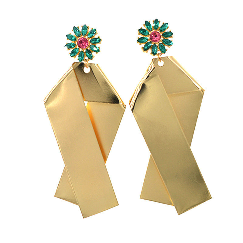 Palace Style Baroque Cross Earrings Female Long Earrings-Jewearrings