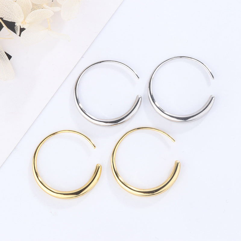 Sterling Silver European And American Minimalist Earrings-Jewearrings