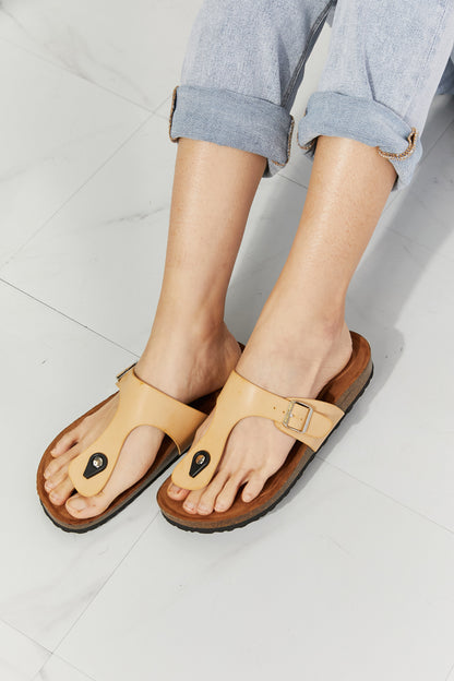 MMShoes Drift Away T-Strap Flip-Flop in Sand-Jewearrings