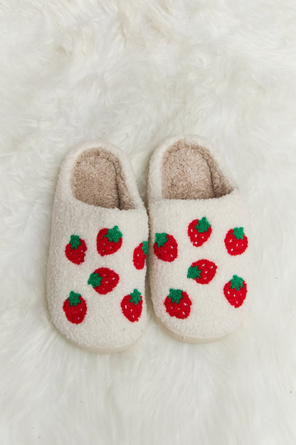 Melody Printed Plush Slide Slippers-Jewearrings