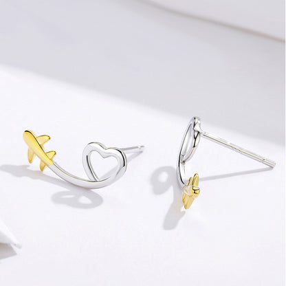 Women's White Gold Plated Simple Fashion Sterling Silver Earrings-Jewearrings