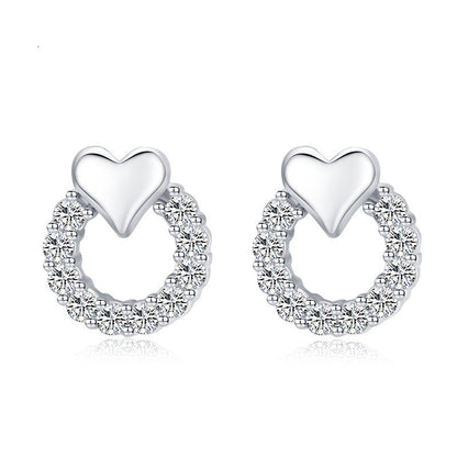 Modian Heart Earrings For Women 925 Sterling Silver Cubic Zirconia-Jewearrings