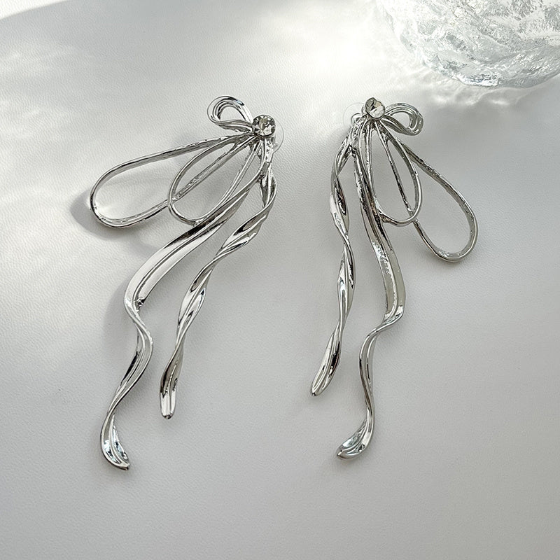 Half Bow Earrings Niche Luxury Temperament-Jewearrings