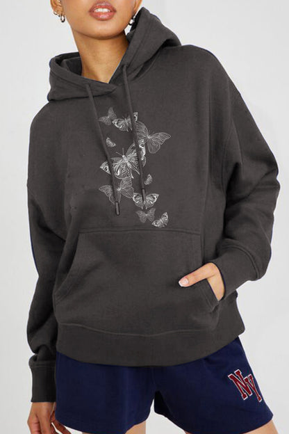 Simply Love Simply Love Full Size Dropped Shoulder Butterfly Graphic Hoodie-Jewearrings