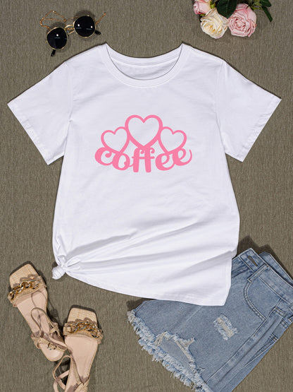 COFFEE Round Neck Short Sleeve T-Shirt-Jewearrings