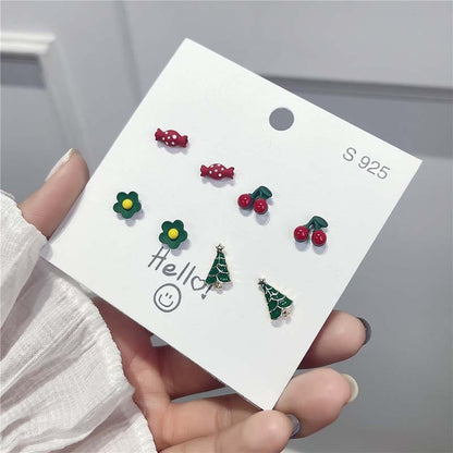 Women's Cute Sweet Sterling Silver Needle Stud Earrings-Jewearrings