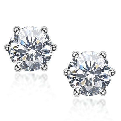 Classic Six-claw Moissanite Earrings D Color 0.51 Carats-Jewearrings