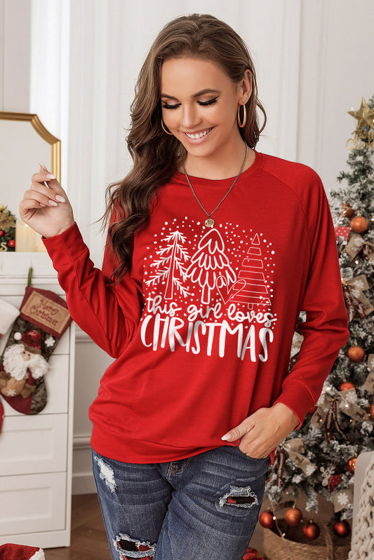 Christmas Tree Round Neck Sweatshirt-Jewearrings