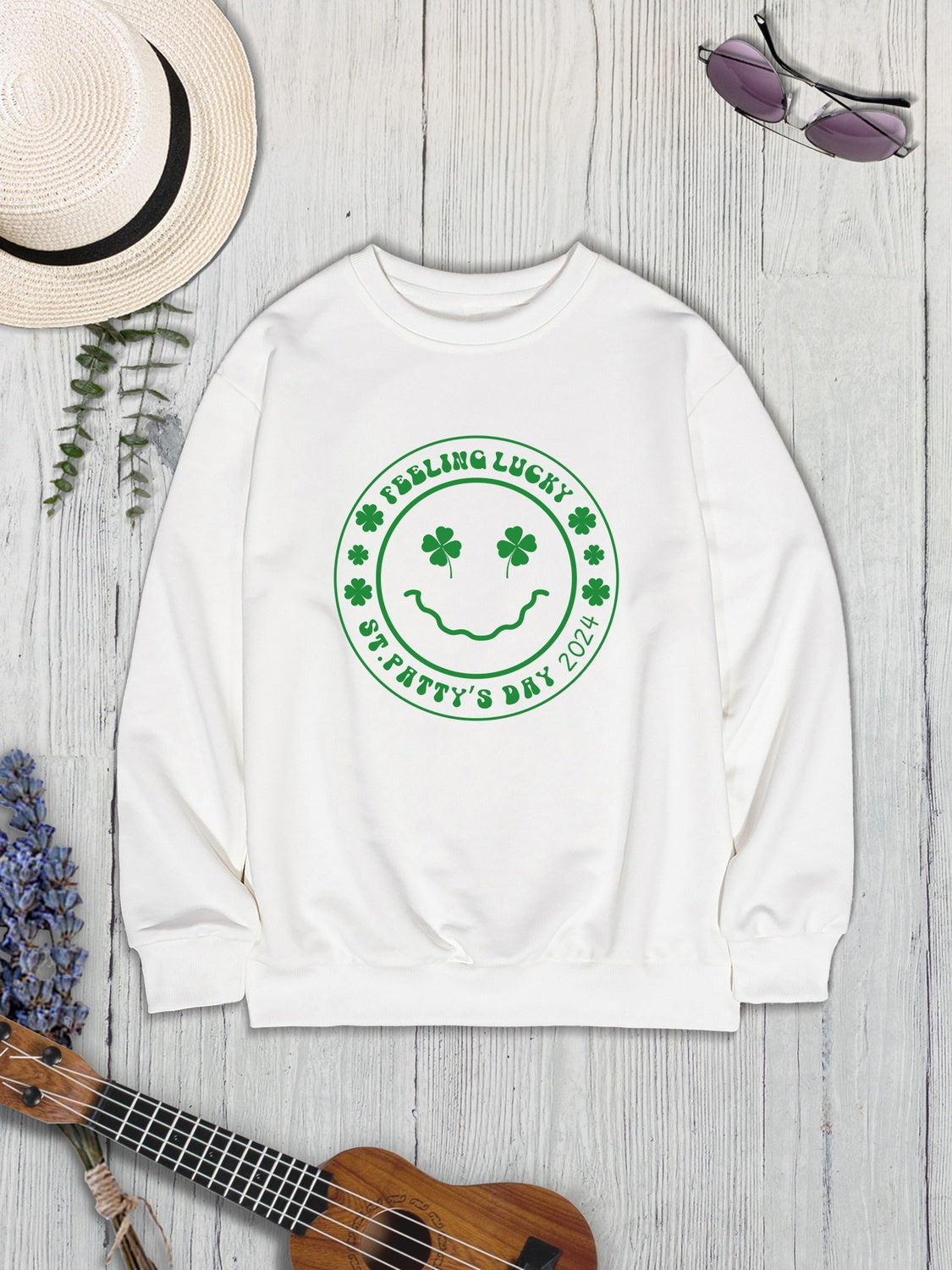 FEELING LUCKY ST. PATRICK'S DAY 2024 Round Neck Sweatshirt-Jewearrings