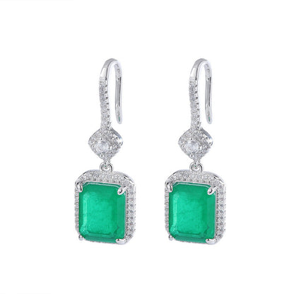 Retro Earrings With Emerald Color-Jewearrings