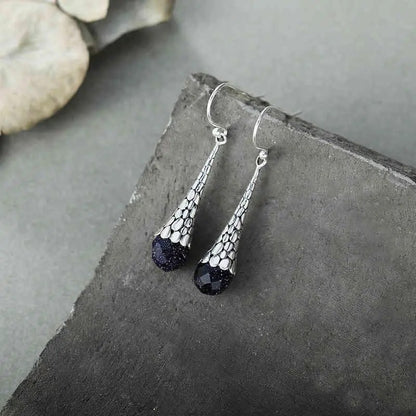 S925 Sterling Silver Drop Earrings With Retro Temperament-Jewearrings