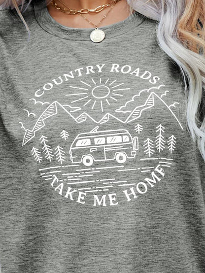 COUNTRY ROADS TAKE ME HOME Graphic Tee-Jewearrings