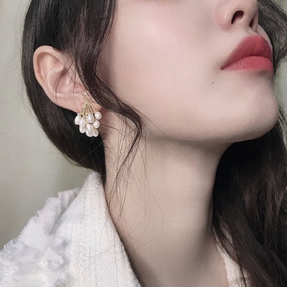 Natural Pearl Earrings Fashion Korean Earrings Wild Earrings Women-Jewearrings