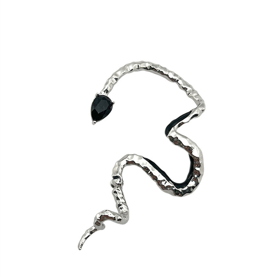 Niche Design Dark Wind Snake Wrap Stud Earrings-Jewearrings