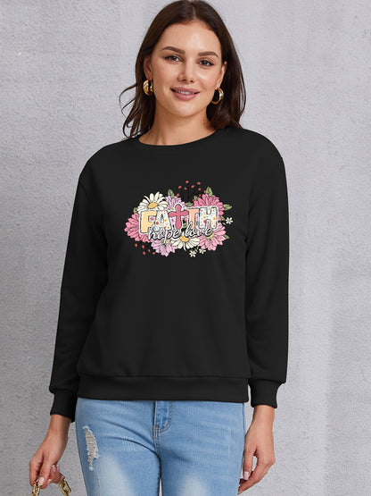 FAITH HOPE LOVE Round Neck Sweatshirt-Jewearrings