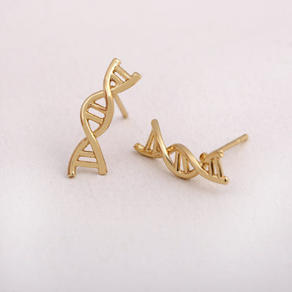 Women's Cute DNA Molecule Fashion Double Helix Stud Earrings-Jewearrings