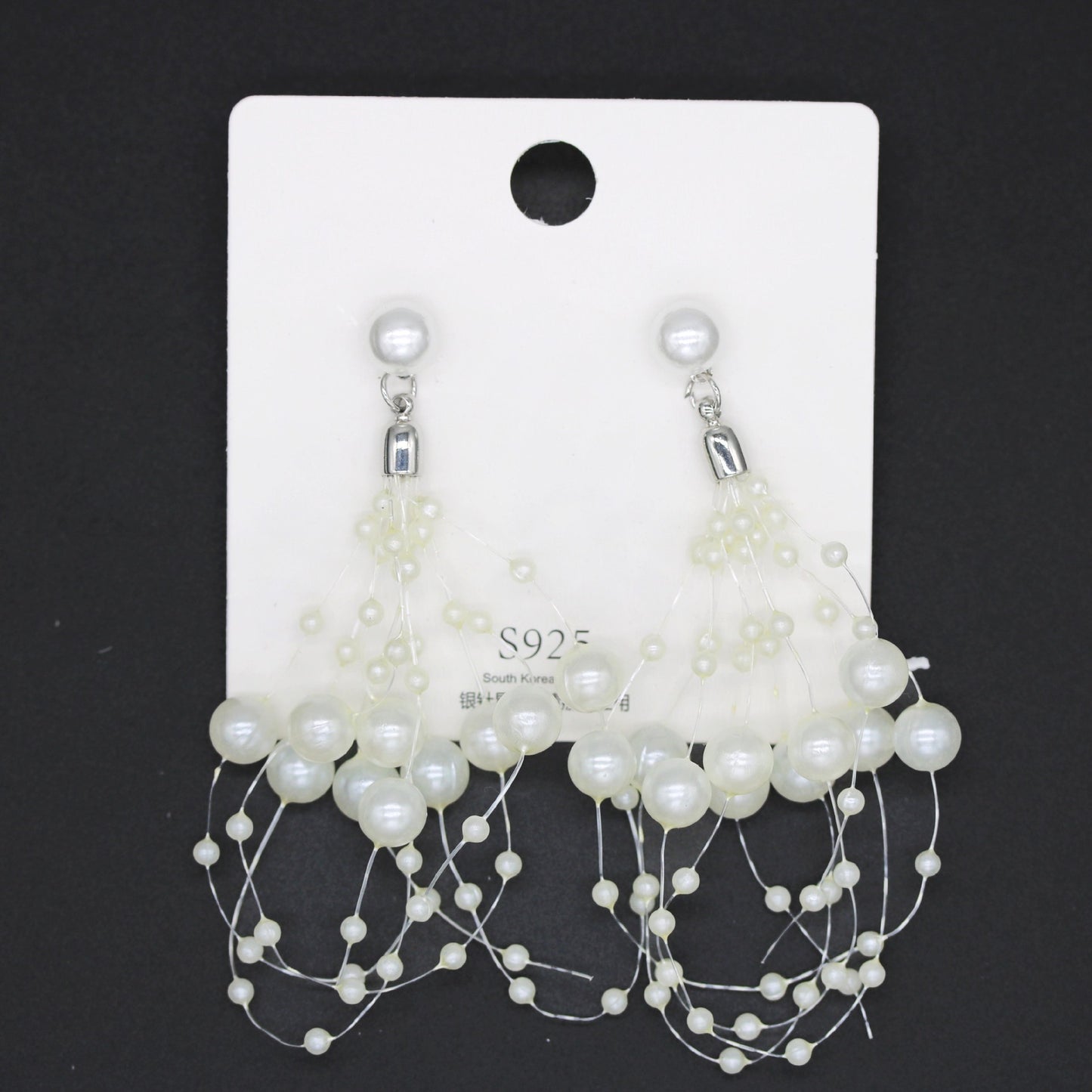 Starry Sky Series Retro Pearl Long Tassel Earrings-Jewearrings