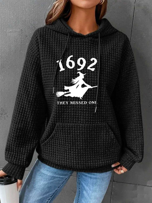 1962 THEY MISSED ONE Graphic Hoodie with Front Pocket-Jewearrings