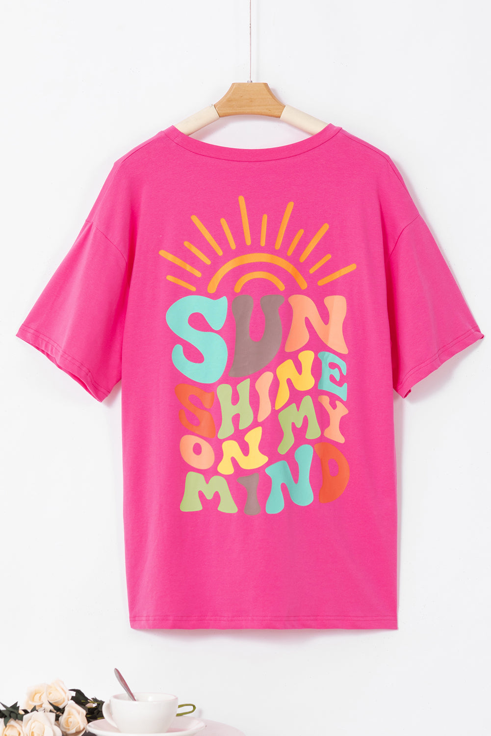 SUN SHINE ON MY MIND Round Neck T-Shirt-Jewearrings