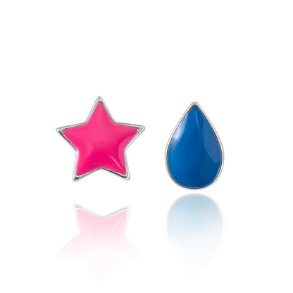 Cosplay Anime Hunter x Hunter Hisoka Earrings Enamel Teardrop Star Stud Earrings-Jewearrings