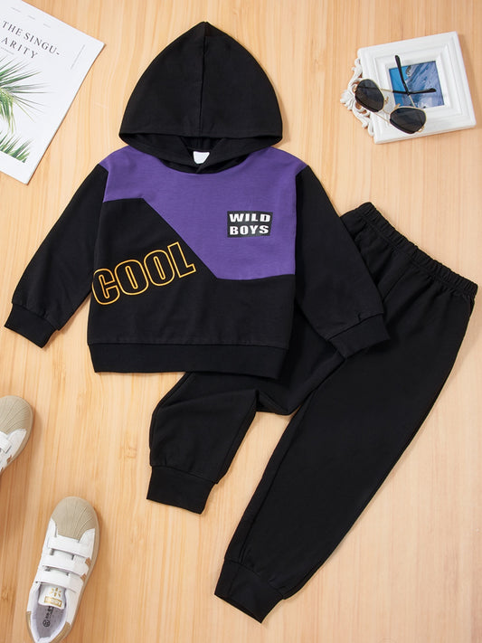 COOL WILD BOY Hoodie and Elastic Waist Pants Set-Jewearrings