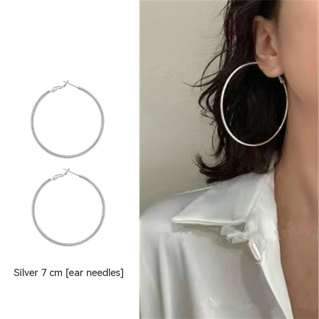 Simple Ear Clip Sterling Silver Earrings For Women-Jewearrings