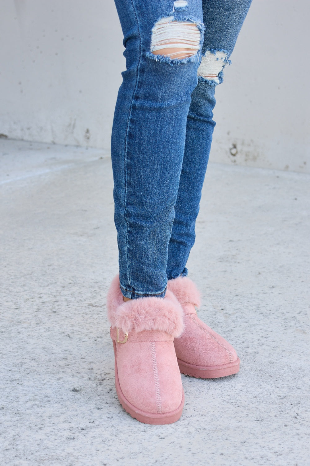 Forever Link Furry Chunky Thermal Ankle Boots-Jewearrings