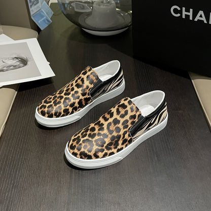 Leopard PU Leather Sneakers-Jewearrings