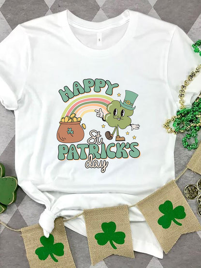 HAPPY ST PATRICK'S DAY Round Neck T-Shirt-Jewearrings