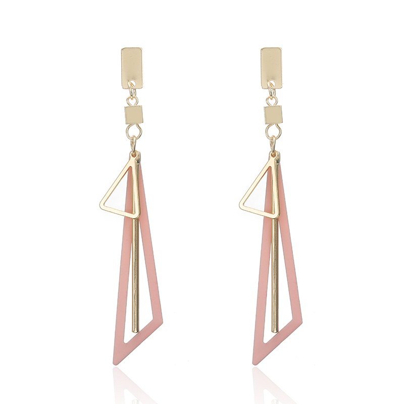 Korean Long Statement Geometric Triangle Tassel Dangle Drop Earrings For Women Earrings Fashion Jewelry Oorbellen Brincos-Jewearrings