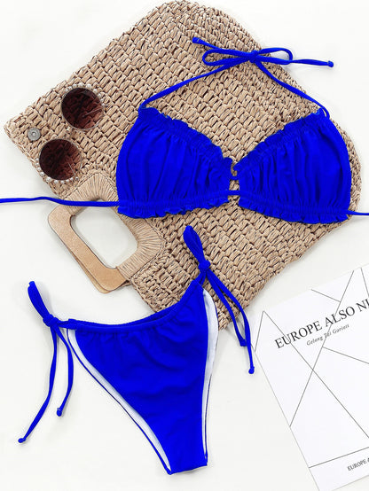 Frill Trill Halter Neck Bikini Set-Jewearrings