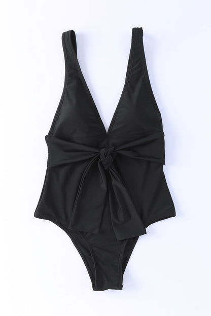 Plunge Wide Strap One-Piece Swimwear-Jewearrings