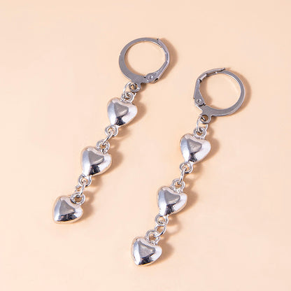 Interlocking Little Love Heart Dangle Earrings-Jewearrings