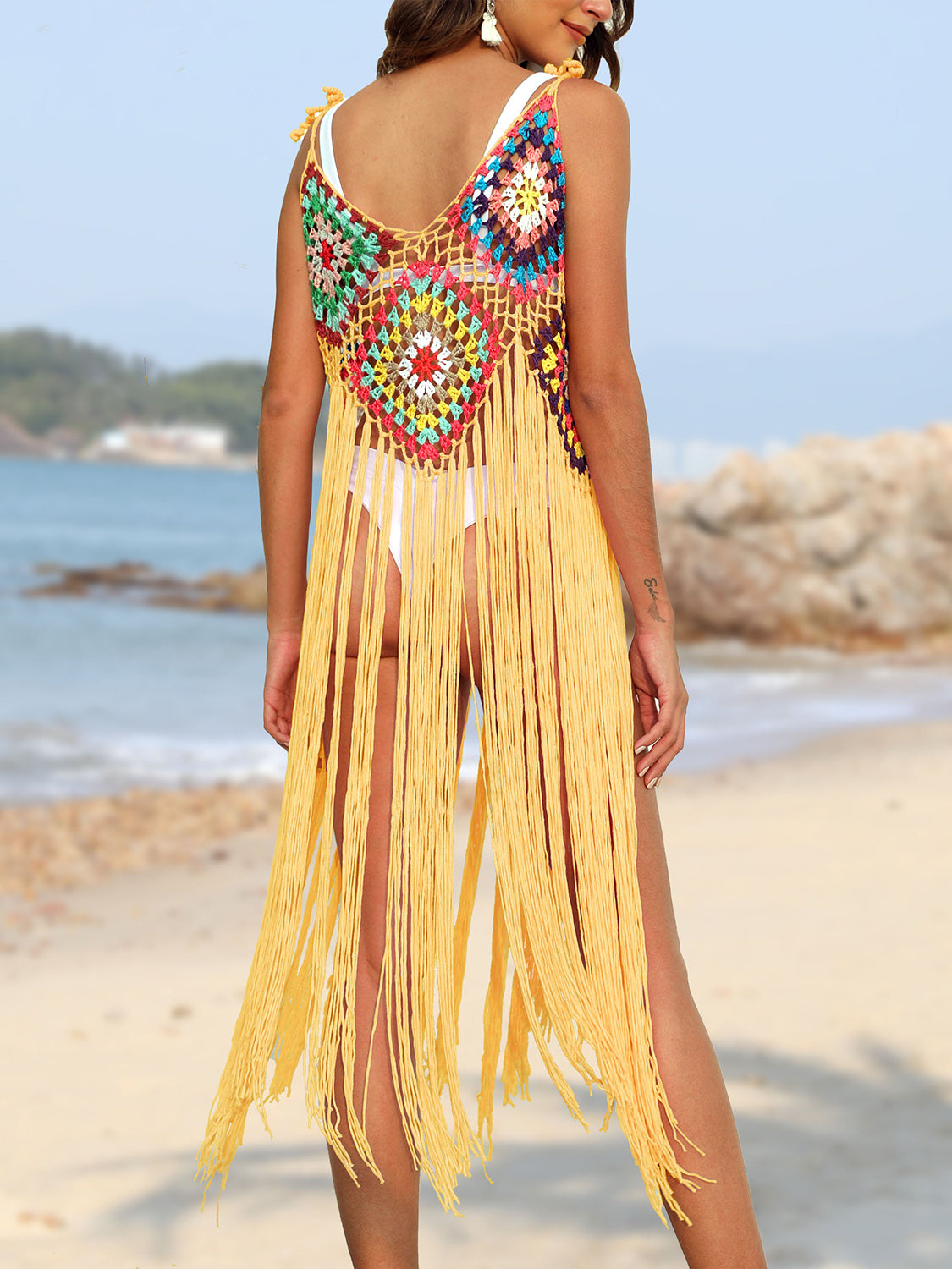 Fringe Spaghetti Strap Cover-Up-Jewearrings