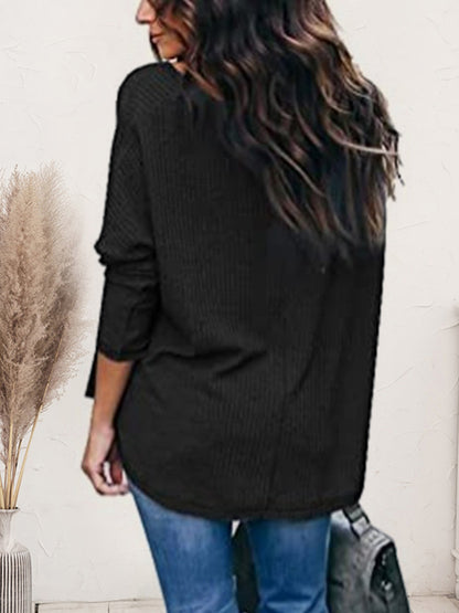 V-Neck Long Sleeve T-Shirt-Jewearrings