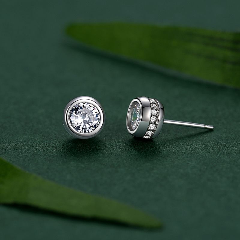 Sterling Silver Bubble Stud Earrings Women Fashion-Jewearrings