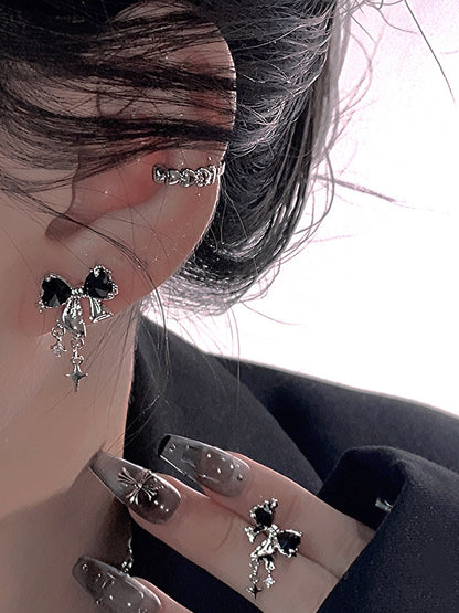 Female Special-interest Design Asterism Bow Stud Earrings-Jewearrings