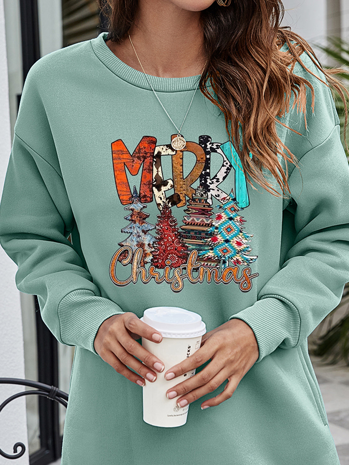 MERRY CHRISTMAS Graphic Sweatshirt-Jewearrings